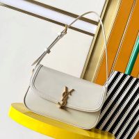 Saint Laurent Medium Solferino Bag In Box Leather White/Gold