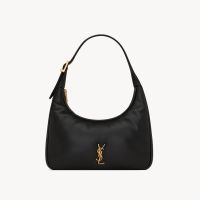 Saint Laurent Mini Calypso Hobo Bag In Plunged Lambskin Black/Gold