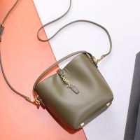 Saint Laurent Mini Le 37 Bucket Bag In Shiny Leather Olive/Gold