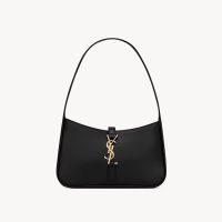 Saint Laurent Mini Le 5 A 7 Hobo Bag In Smooth Leather Black/Gold