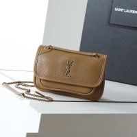 Saint Laurent Mini Niki Bag In Grained Lambskin Camel/Gold