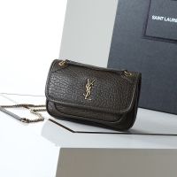Saint Laurent Mini Niki Bag In Grained Lambskin Chocolate/Gold