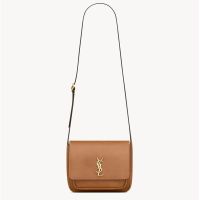 Saint Laurent Niki Satchel In Leather Brown/Gold