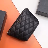 Saint Laurent Sade Pouch In Quilted Lambskin Black/Gold
