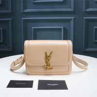 Saint Laurent Small Solferino Satchel In Box Leather Apricot/Gold