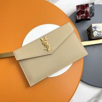 Saint Laurent Uptown Pouch In Grain De Poudre Leather Apricot/Gold