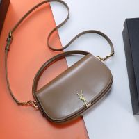 Saint Laurent Voltaire Handbag In Box Leather Coffee/Gold