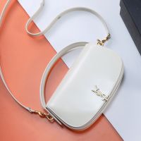 Saint Laurent Voltaire Handbag In Box Leather White/Gold