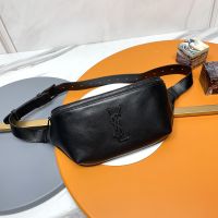 Saint Laurent Classic Monogram Belt Bag In Lambskin Black