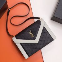 Saint Laurent Gaby Satchel In Quilted Lambskin Black/White
