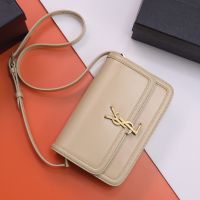 Saint Laurent Medium Solferino Satchel In Box Leather Apricot/Gold