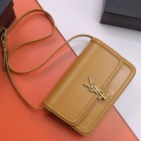 Saint Laurent Medium Solferino Satchel In Box Leather Brown/Gold