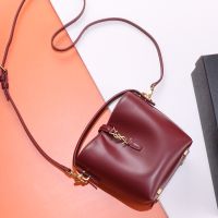 Saint Laurent Mini Le 37 Bucket Bag In Shiny Leather Red/Gold