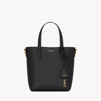 Saint Laurent Mini Toy Shopping Bag In Box Leather Black
