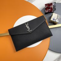 Saint Laurent Uptown Pouch In Grain De Poudre Leather Black/Silver
